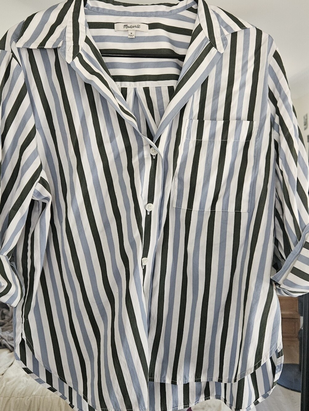 Madewell Cotton Button Up Striped Blouse - Picture 2 of 4